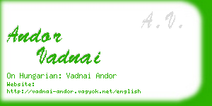 andor vadnai business card